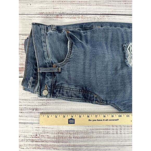 Old Navy Womens High Rise Slouchy Straight Raw Hem Distressed Jeans size 10 - Picture 12 of 14